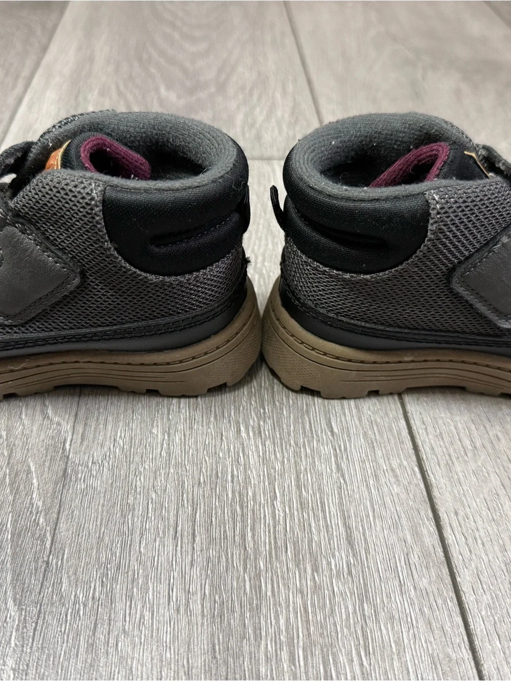Carter's Black Kids Hook-and-Loop Boots with Tan Accent